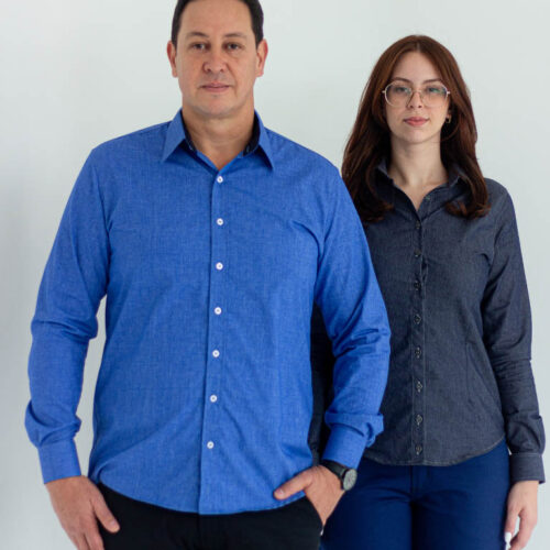Camisa social jeans